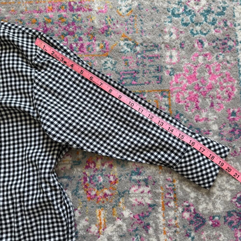 Esmara Black White Plaid Flannel Button Down Long Tunic Shirt Women’s Size 14 - Picture 8 of 9